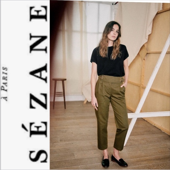 Sezane Francky Trousers cotton linen blend 36 - Picture 1 of 13